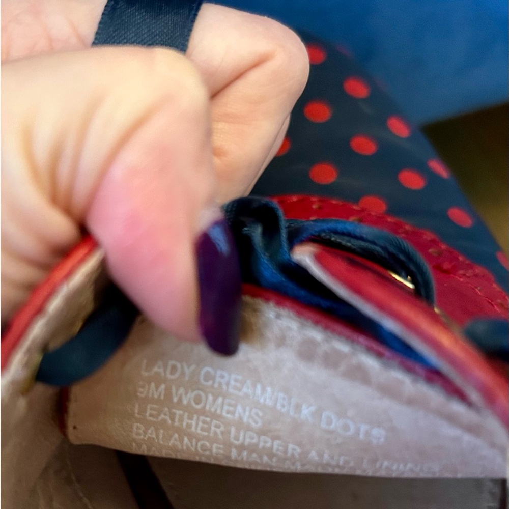 Bass x Rachel Antonoff Navy and Red Polka Dot Heeled Oxford - Picture 8 of 9